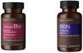 Amazon Elements Vitamin B12 Methylcobalamin 5000 mcg Berry Flavored Lozenges and Amazon Elements Iron 18mg Capsules
