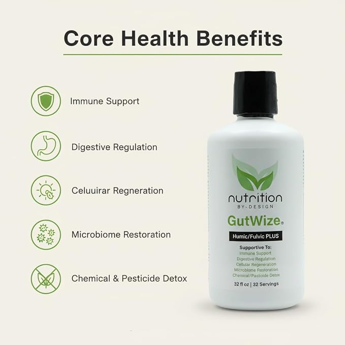 GutWize Total Health Bundle – 1 Bottle 100% Postbiotic + 1 Bottle Humic/Fulvic Blend – Gut &amp Digestive Support Microbiome Balance Natural Wellness Supplement Pack