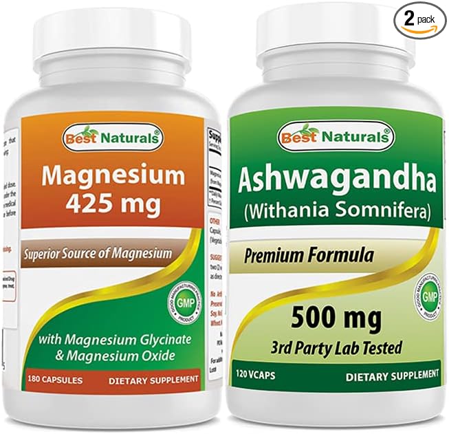 Magnesium Glycinate 425 mg &amp Ashwagandha Extract 500 Mg