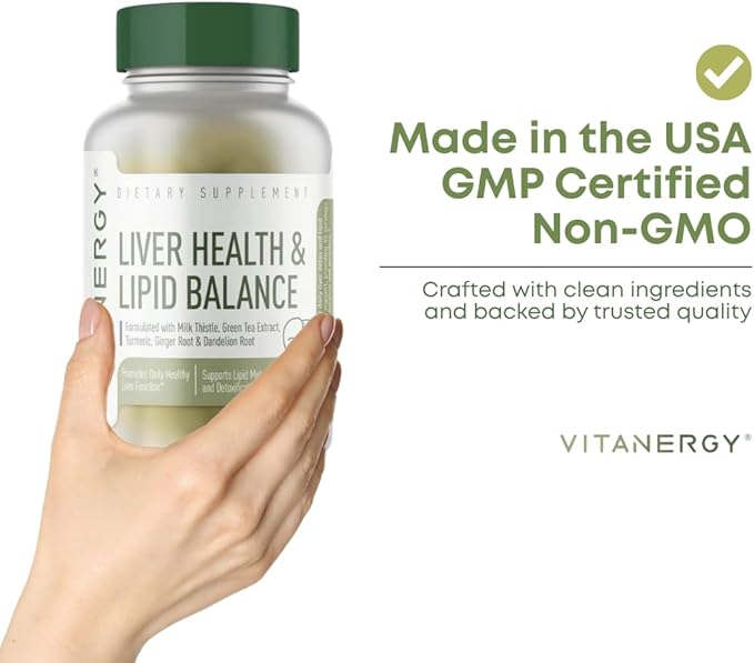 Liver Health &amp Lipid Balance – Milk Thistle Green Tea Turmeric Ginger &amp Dandelion Root Extracts – Supports Normal Liver Function &amp Healthy Fat Metabolism – Made in USA 90 Capsules