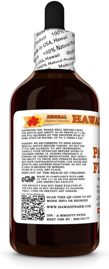 Hawaii Pharm Passion Flower Extract Tincture for Calm and Sleep Support Soothes Digestive Discomfort Promotes Relaxation Encourages Emotional Balance - 4 fl.oz