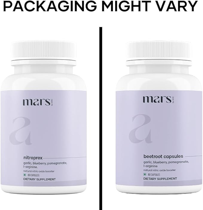 Mars NitroPrex Nitric Oxide Booster Nitric Oxide Supplement with L-Arginine Beetroot &amp Garlic Antioxidant Formula (Pack of 3)