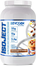Evogen Isoject - Whey Protein Isolate | Ultra-Pure Whey Protein Powder with Ignitor Enzymes BCAAs and EAAs | Enhanced Absorption &amp Recovery | Chocolate Peanut Butter Banana | 25 Servings