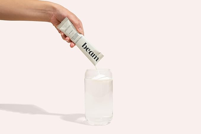 Beam Collagen Powder Collagen for Women Collagen with Hyaluronic Acid Collagen Peptides Type 1 and 3 with Biotin Grass Fed Bovine Third-Party Tested Best for Coffee Vitamin C 5 Servings