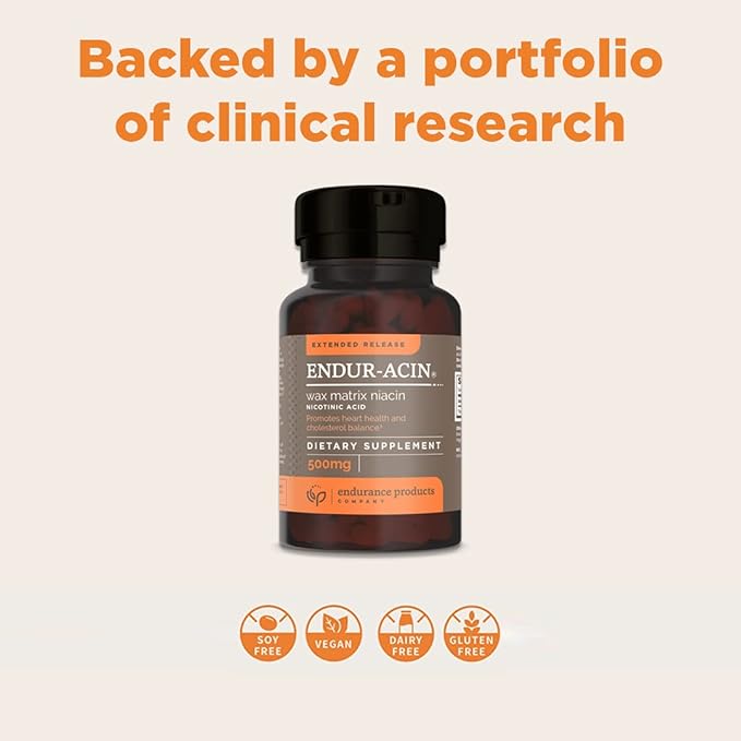 Endurance Products Resveratrol Supplement – Grape Skin Extract - 100mg Trans-Resveratrol Antioxidant and ENDUR-ACIN Niacin - Vitamin B3 Niacin 500mg Extended Release &amp Low-Flus