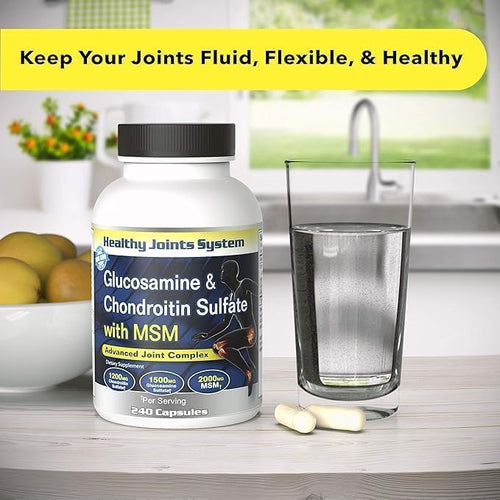 Advanced Mobility &amp Flexibility Support Formula with Glucosamine Chondroitin &amp MSM – 240 Capsules for Active Lifestyles &amp Daily Wellness
