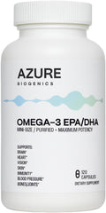 Omega-3 Supplement-High Potency EPA/DHA Fish Oil- Supports Brain Heart Vision Skin Immunity Blood Pressure &amp Bones/Joint*-Molecularly Distilled Ultra-Purified-120 Easy to Swallow Mini Softg