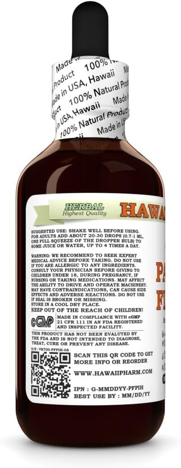 Hawaii Pharm Passion Flower Alcohol-Free Extract Glycerite for Calm and Sleep Support Soothes Digestive Discomfort Promotes Relaxation Encourages Emotional Balance - 2 fl.oz
