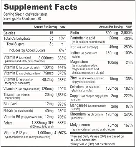 BariatricPal 30-Day Bariatric Vitamin Bundle Multivitamin ONE 1 per Day! with 45mg Iron Chewable - Orange Citrus Easy Swallow Calcium Citrate (600mg) and D3 Coated Tablets
