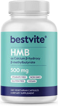 BESTVITE HMB 1000mg per Serving (240 Vegetarian Capsules) - No Stearates - Vegan - Non GMO - Gluten Free - HMB Supplement