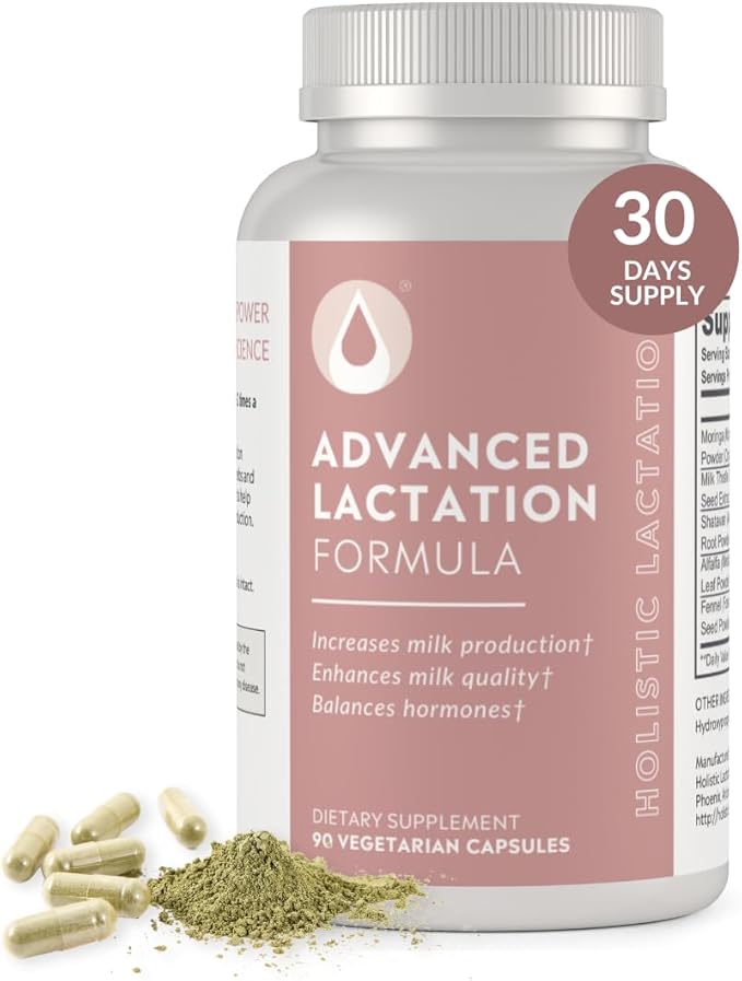 Holistic Lactation® Advanced Lactation Formula (30 Servings) Supplement to Support Milk Supply Contains Organic Moringa and Milk Thistle Extract Fenugreek-Free