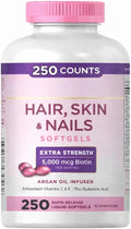 Bestdeal Natural Hair Skin and Nails 5000 mcg of Biotin - 250 Coated Tablets Extra Strength