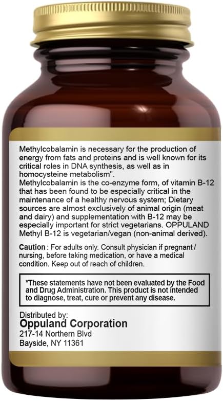 Methyl B-12 5000mcg Chewable with Folate - Vitamin B12 Methylcobalamin Sublingual Tablets - Supports Energy &amp Brain Function - Vegan Supplement - Orange Flavor - 120 Count