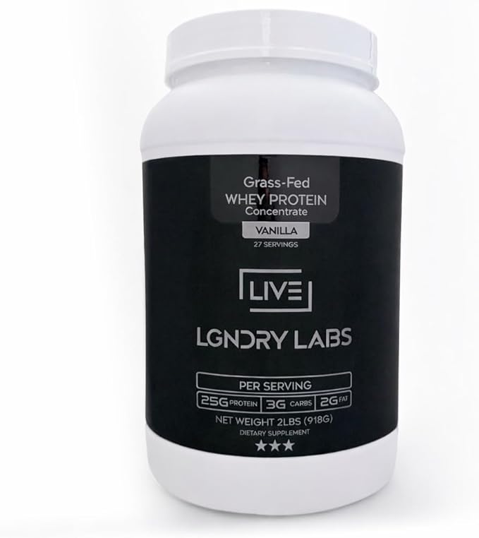 Grass-Fed Vanilla Whey Protein Powder | Organic Non GMO No Soy and Gluten Free - 27 Servings | NSF Certified for Sport