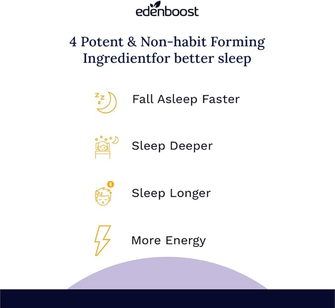 EdenBoost Lunite | Helps You to Fall Asleep Faster | Non-Habit Forming | Sustained Release Microactive Melatonin Magnolia Bark &amp Skullcap