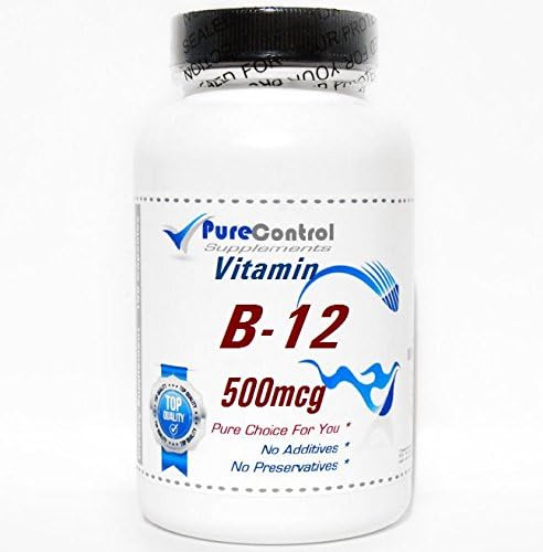 B-12 Vitamin 500mcg 100caps // 200 Capsules // Pure // by PureControl Supplements