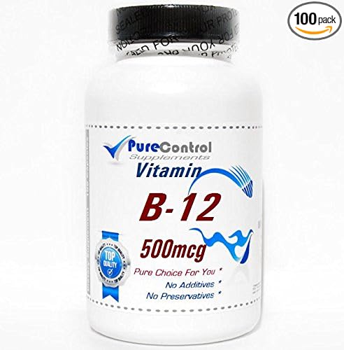 B-12 Vitamin 500mcg 100caps // 100 Capsules // Pure // by PureControl Supplements