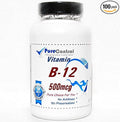 B-12 Vitamin 500mcg 100caps // 100 Capsules // Pure // by PureControl Supplements