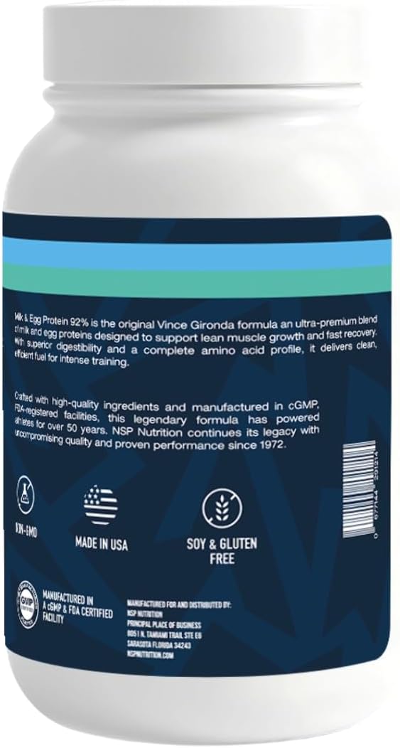NSP Nutrition Milk &amp Egg Protein Powder | 26g Protein | 28 servings | perfect for sensitive stomachs | no bloating | build muscle | protein for sensitive stomachs French Vanilla