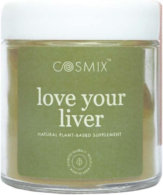 cosmix Love Your Liver Detoxification of Liver &amp Kidney Purifies Blood Reduce Inflamation Bhumi Amalaki Milk Thistle Turmeric 60G - Makes Upto 40 Servings Plant-Based Superfood Blend