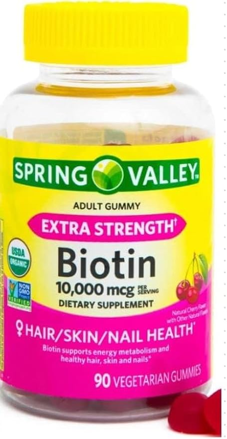 SV Biotin 10000mcg Vegetarian Gummy Supplement 90ct + Sticker VSL