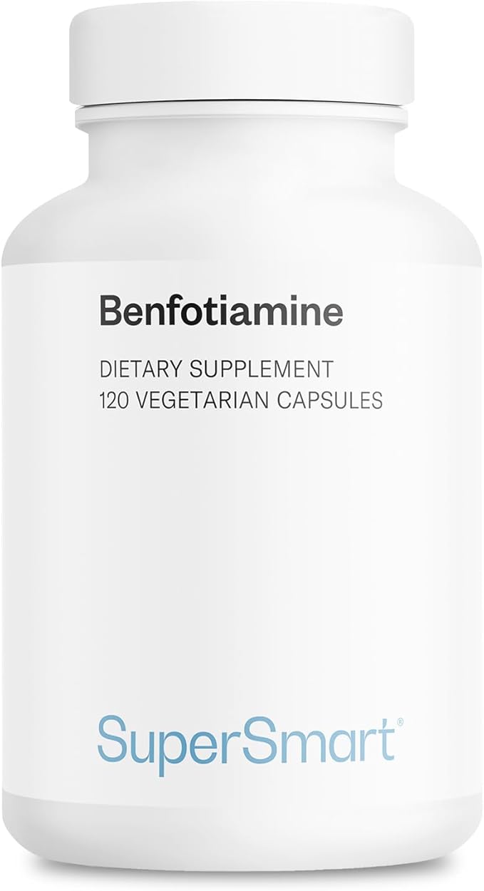 Supersmart - Benfotiamine 320mg per Day (High Potency) - Bioavailable Thiamine - Vitamin B1 Benfotiamine Supplement | Non-GMO &amp Gluten Free - 120 Vegetarian Capsules