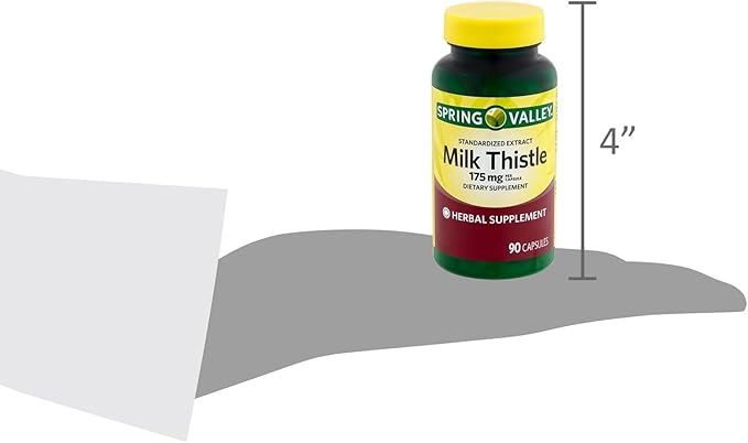 Spring Valley Milk Thistle Extract 175 mg 90 Capsules – Standardized Herbal Supplement with Silymarin Set by Basket Goods