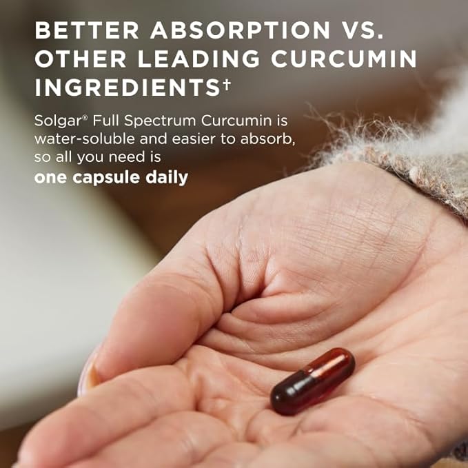 Solgar Full Spectrum Curcumin - 105 LiCaps - Superior Absorption - Brain Joint &amp Immune Health - Vegan Gluten-Free Non-GMO Dairy Free - 105 Servings