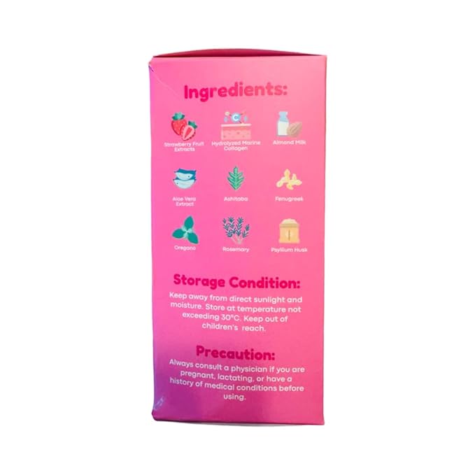 Hello Bloom Gleam Milky Powder Drink [10 Sachets x 18g] 6.3 Ounce (Pack of 1) Milky Strawberry