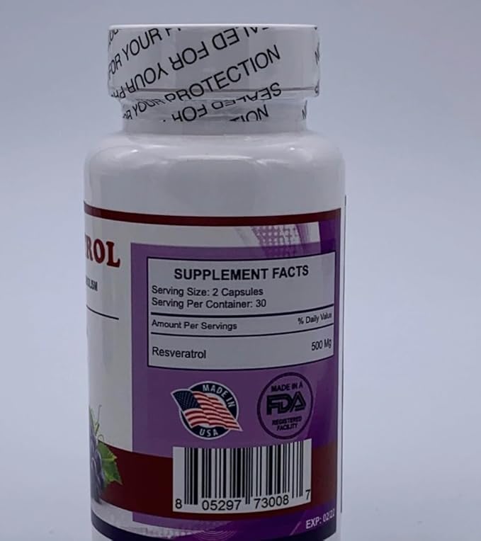 Resveratrol – Wellness Vitality &amp Antioxidant Support – Contains Natural Antioxidants from Grapes – 60 Capsules Dietary Supplement for Daily Wellness and Balanced Lifestyle