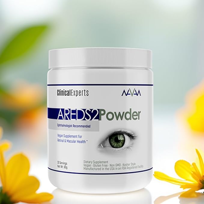 Navan AREDS2 Powder - for Those Who Can't Consume Tablets or Softgels - Eye Vitamins &amp Minerals Antioxidant Supplement by Clinical Experts - Lutein Zeaxanthin &amp Zinc - Kosher Style 30 Servin