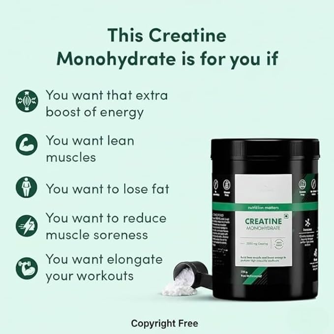 Creatine Monohydrate Performance Booster|Provides Energy Support for WorkoutHelps in Muscle Repair&ampRecoveryImproveslean Muscle Mass|100% Vegan|Pack of 33 Servings|100 GramsPowder.