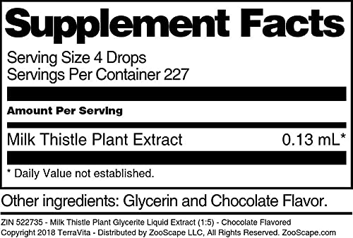 Milk Thistle Plant Glycerite Liquid Extract (1:5) - Chocolate Flavored (1 oz ZIN: 522735)