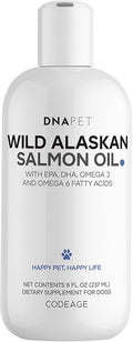 Wild Alaskan Salmon Oil for Dogs - EPA DHA Omega 3 &amp 6 Fatty Acids for Pets - Liquid Fish Oil Supplement for Dogs - All Breeds - 8 fl oz