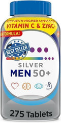 Silver Men 50+ Multivitamin Better Guide Vitamins Supplements 275 Count (Pack of 1) Plus vsl Sticker