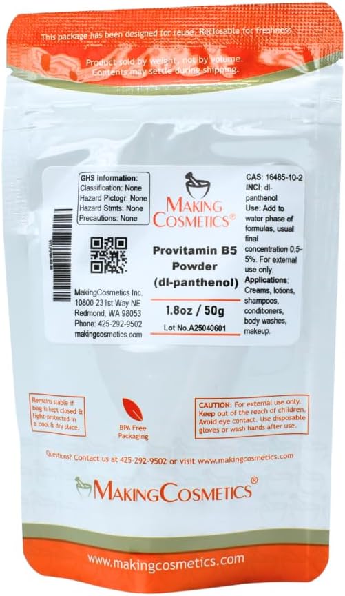 MakingCosmetics - Provitamin B5 Powder (dl-panthenol) - 1.8oz / 50g - Cosmetic Ingredient