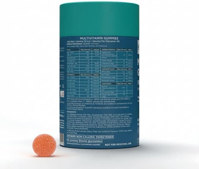 HK Multivitamin Gummies(Orange 60 Days Pack) | for Men &amp Women | Boosts Energy &amp Immunity Supports Joint Health | 60 Gummies