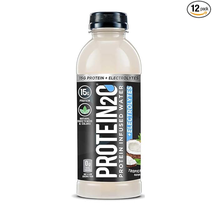 Protein2o 15g Whey Protein Isolate Infused Water Plus Electrolytes Sugar Free Sports Drink Ready To Drink Gluten Free Lactose Free Tropical Coconut 16.9 oz Bottle (12 Count)