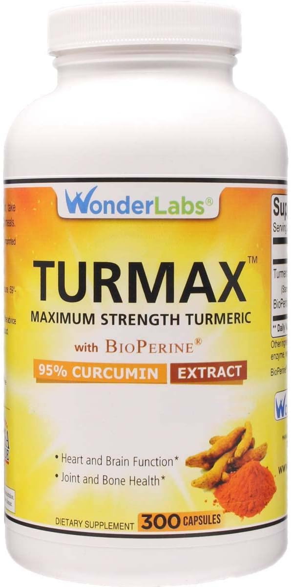 Maximum Strength Turmeric wit BioPerine - 95% Curcumin Extract Formulated for Maximum Absorbsion (300)