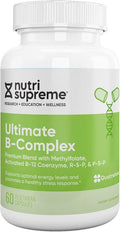 Nutri Supreme Ultimate B Complex Highly Absrobable Essential B Vitamins with Methylfolate to Support Nervous System Function 60 Capsules