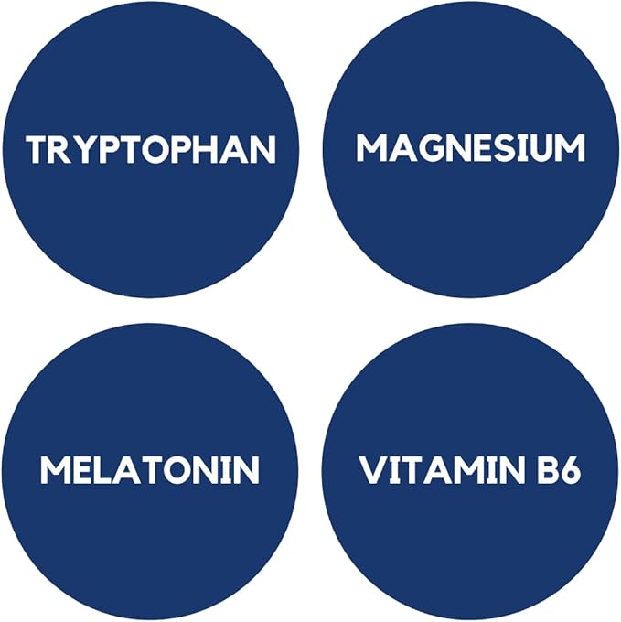 Tryptophan with Magnesium + Vit B6 &amp Melatonin. Induces sleep and improves sleep quality. Study Support. Supplement by Ana Maria Lajusticia. 60 TABLETS