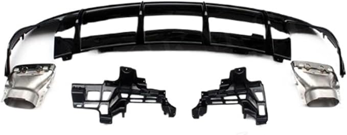 Rear Lip Diffuser with Exhaust Nozzle On Bumper Slide Compatible for Mercedes Benz CLA W117 Class CLA260 CLA4-2018 (Color : 2016-2018 Silver)
