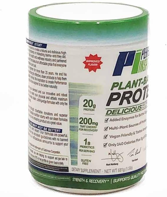 Performance Inspired Nutrition Plant-Based Protein Powder – All Natural – 20G Protein – 1B Probiotics – Digestive Enzymes – Fiber Packed – Gluten Free – Vanilla Bean – 1.5lb