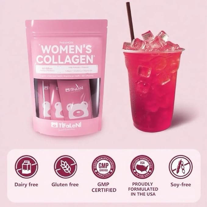Collagen from Bovine Peptides Powder Probiotics &amp Prebiotics Vitamin D3 Naturally-Sourced Hydrolyzed Collagen Powder - Hair Skin Nail and Joint Support - Collagen Supplements for Women