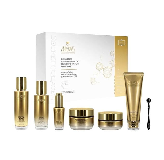 Secret Collagen Dendrobium &amp Multi-Vitamin A C &amp E Revitalizing Comfort Collection 7-Piece Skincare Set