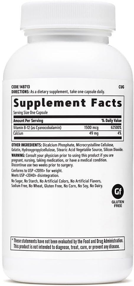 GNC Vitamin B-12 1500mcg Supports Energy Production 90 Capsules