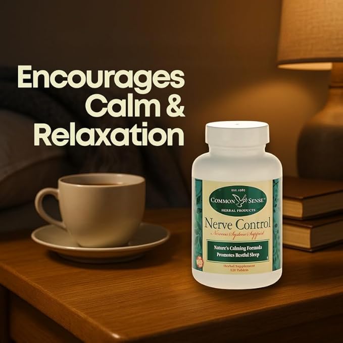 Common Sense Herbal Products Nerve Control: Central Nervous System Support (120 Tablets)