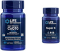 Life Extension Super Ubiquinol CoQ10 with Enhanced Mitochondrial Support &amp Super K Vitamin K1 Vitamin K2 mk-7 Vitamin K2 mk-4