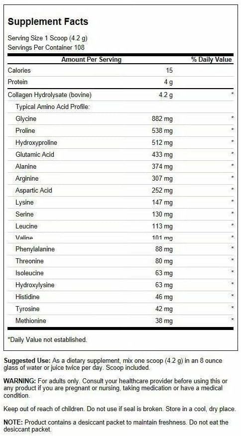 Swanson High Plains Collagen Hydrolysate Peptides Powder for Adults Over 30 Seeking Hair Skin Nail and Joint Support - Unflavored (1 lb 2 Pack)