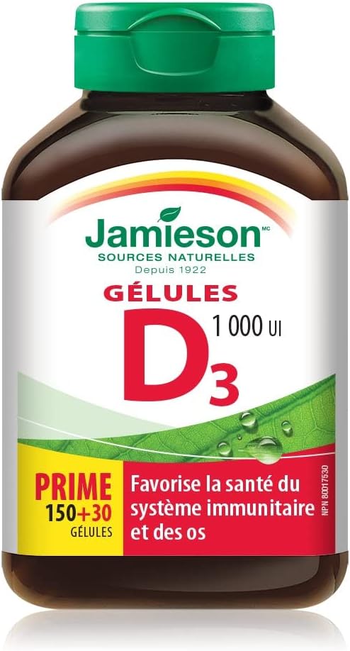 Jamieson Laboratories Vitamin D 1000IU/25 mcg Softgel 150+30 Bonus-150+30 Brand